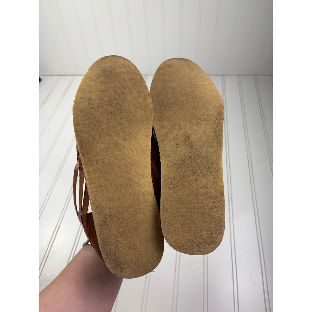 Artisan Mexican Leather Floral Embroidery Comfort Flats Huaraches Women's Size 8 - Picture 7 of 10